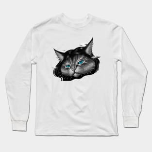 Cat with blue eyes Long Sleeve T-Shirt